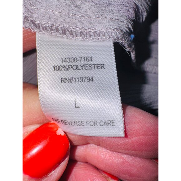 Unity World Wear Multicolor Pleated Floral Smock Dress L Flutter Sleeve L Boho - Picture 5 of 10